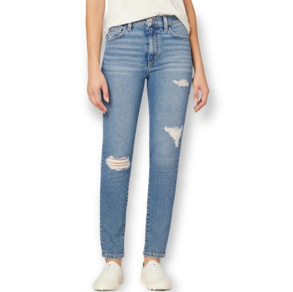 Joe's Jeans High Rise Straight Leg Ankle Jeans in Canella Distressing 31 (12) - Picture 1 of 16